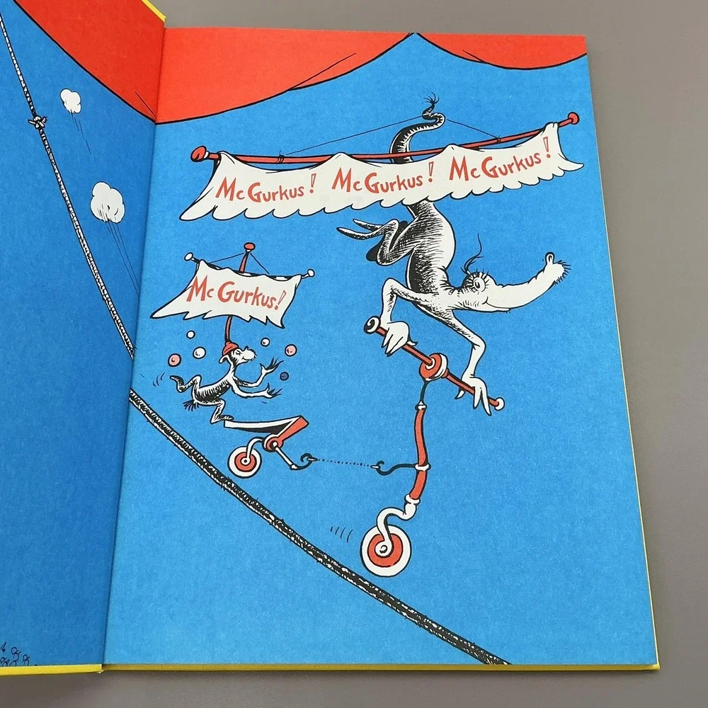 Vintage If I Ran The Circus Dr Seuss 1956 Random House HC Red Yellow Illustrated